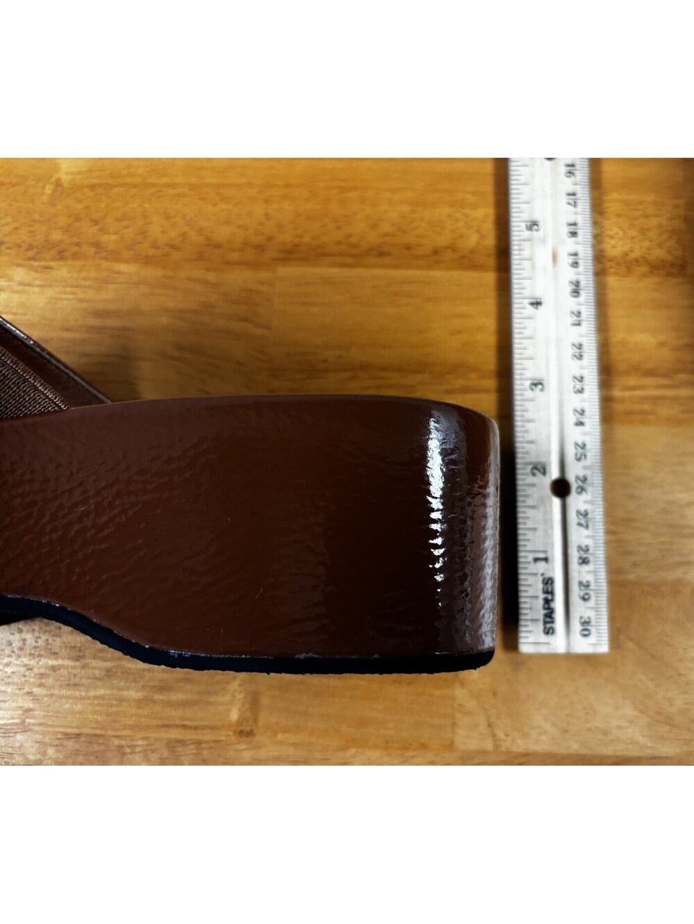 New Lisa Says Gah Cinnamon Dakota Platform Shoes Size 6.5 With Dust Bags - Picture 7 of 9